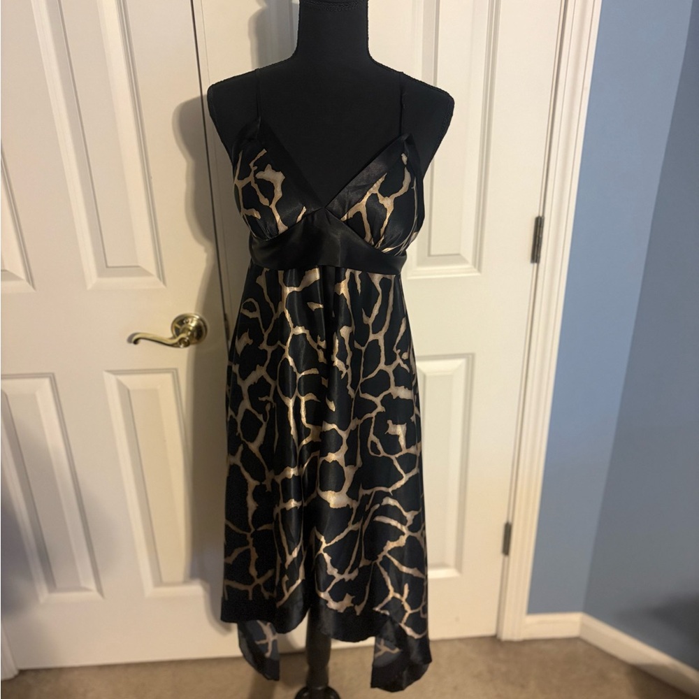 Elegant Black and Beige Dress